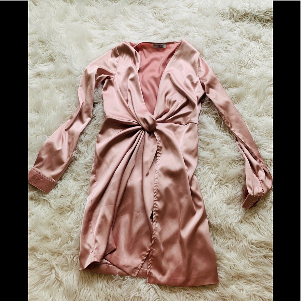 Pink silk dress